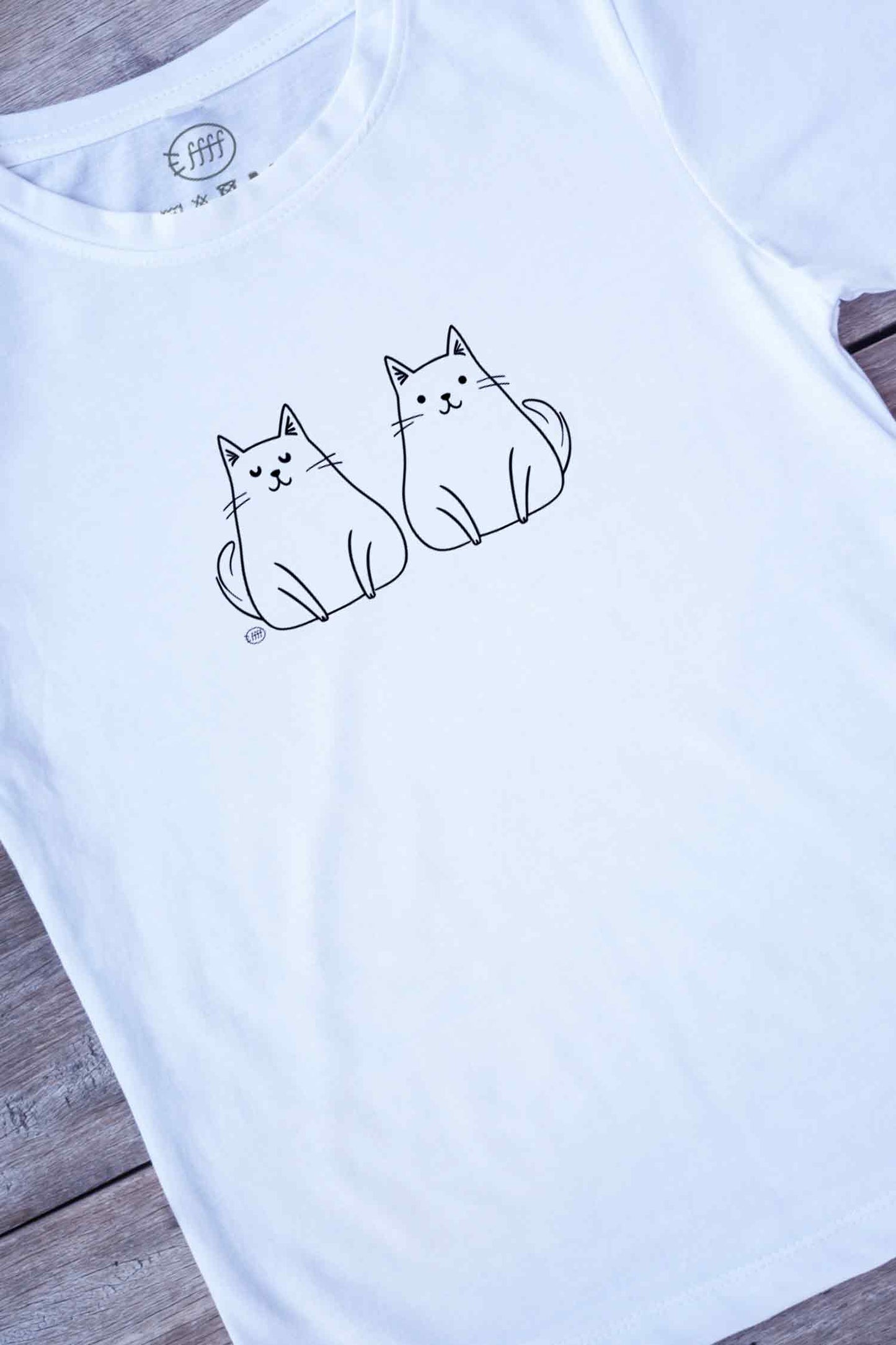 【ffff】愛され♪ぽっちゃり猫のアートTシャツ -Chubby Cats Art Tee/cotton 100%/size:S-XXL