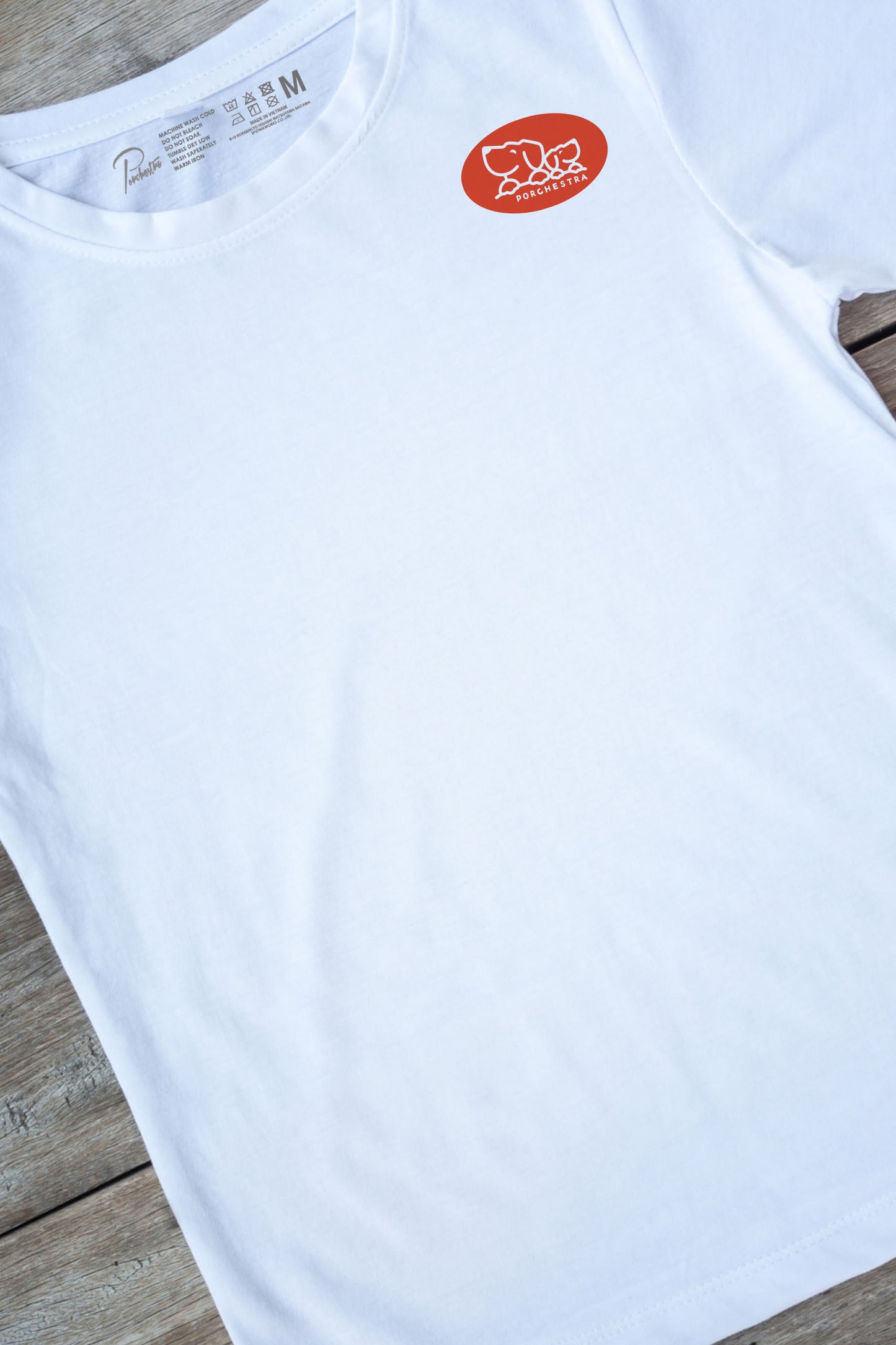 【PORCHESTRA】PowPalsスッキリ着こなす一枚!/ワンポイントTシャツ - one point Tee/cotton 100%/size:XS-XXL