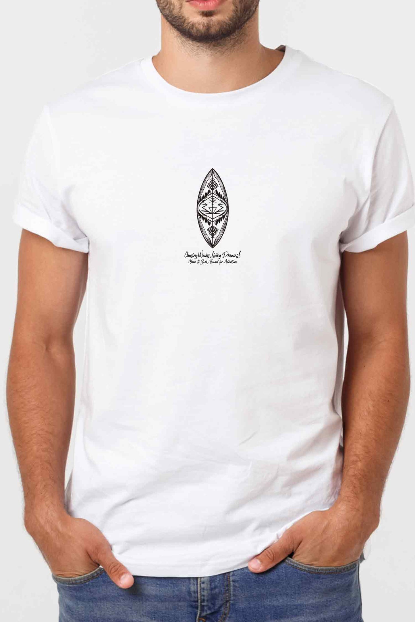 【THE GREEN】シンプルさが際立つ1枚!/サーフボード・シンプル・ブラックロゴTシャツ - Surfboard Simple Black Logo Tee/cotton 100%/size:XS-XXL