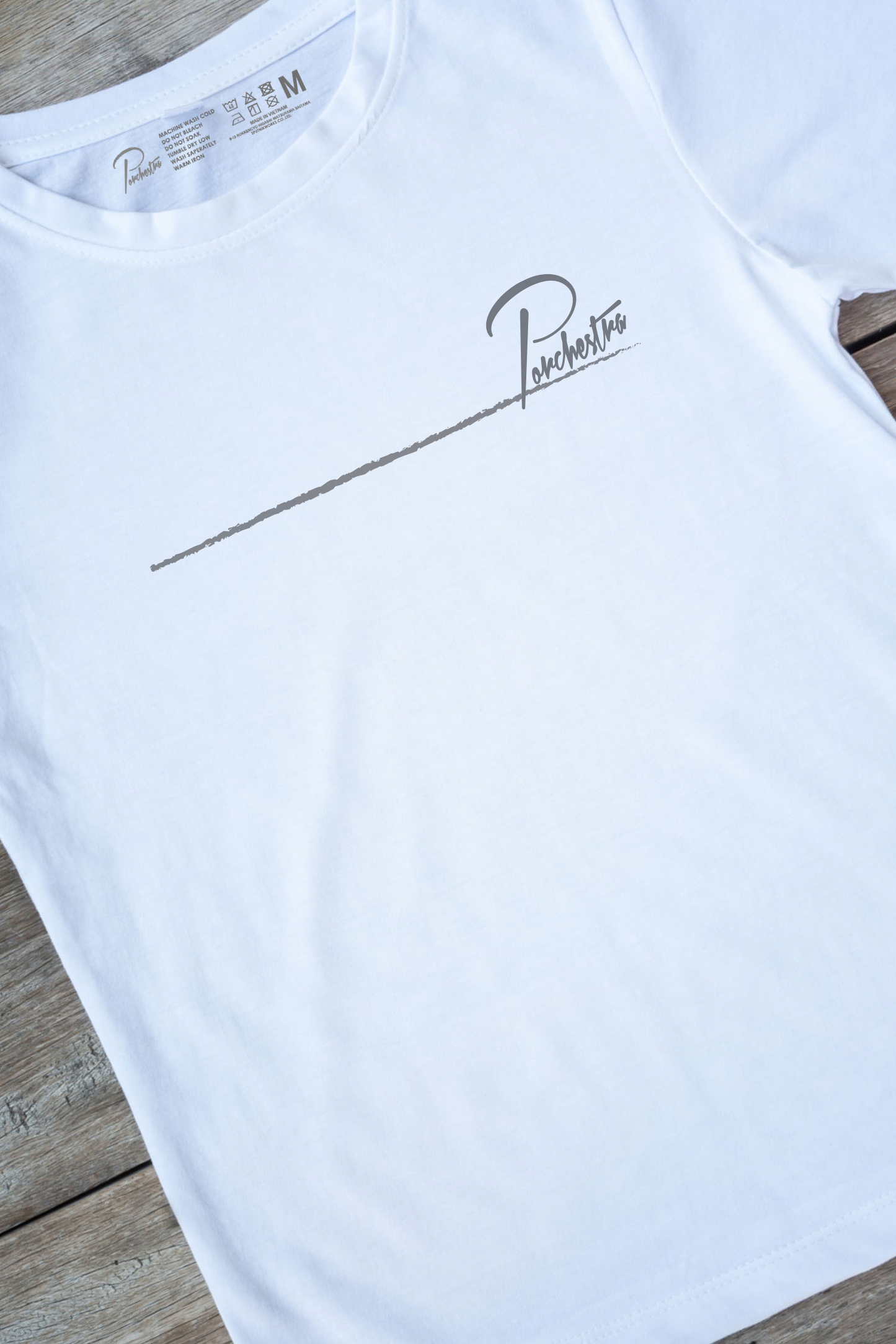 【PORCHESTRA】シンプルで組み合わせに悩まないロゴTシャツ!/ロゴアンダーラインTシャツ -Logo Underline Tee/cotton 100%/size:XS-XXL