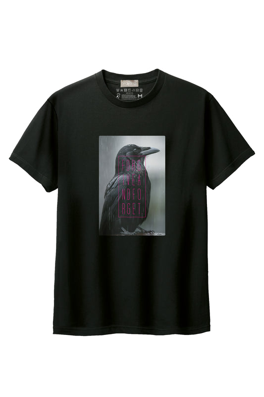 【birdsong.】"FORGIVE AND FORGET." Crow Tee Type-B / cotton 100%/size:XS-XXL