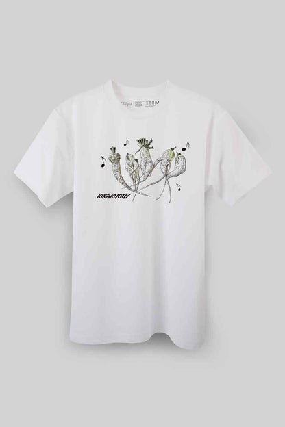 【Still good!】不揃い大根パーティーTシャツ - Singing Radish Tee/cotton 100%/size:S-XXL