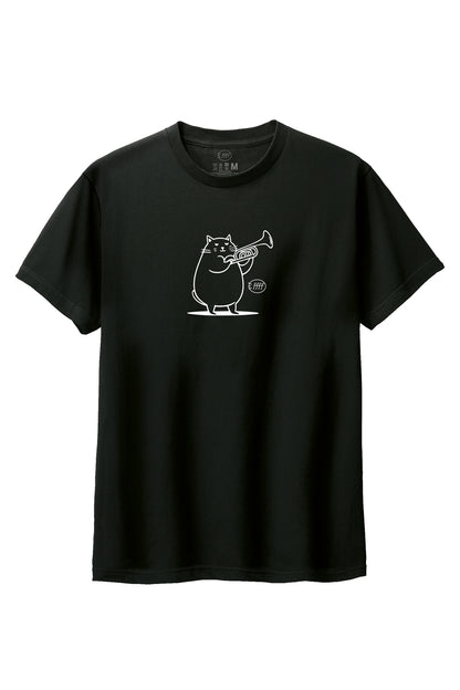 【ffff】心が和む名品！/トランペット・キャット・ハーモニーTシャツ - Trumpet Cat Harmony Tee/cotton 100%/size:XS-XXL