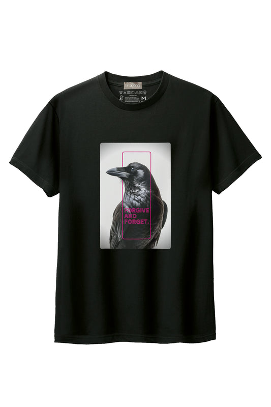【birdsong.】"FORGIVE AND FORGET." Crow Tee Type-A / cotton 100%/size:XS-XXL