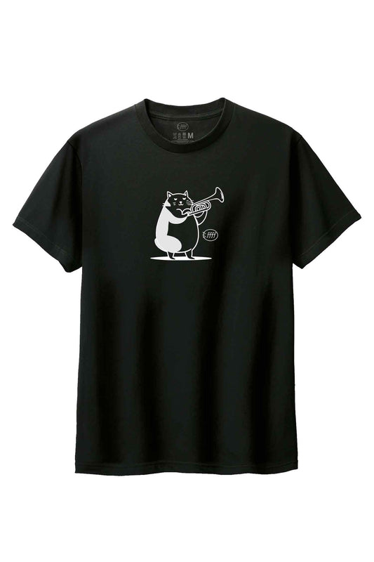 【ffff】心が和む名品！/トランペット・キャット・ハーモニーTシャツ - Trumpet Cat Harmony Tee/cotton 100%/size:XS-XXL