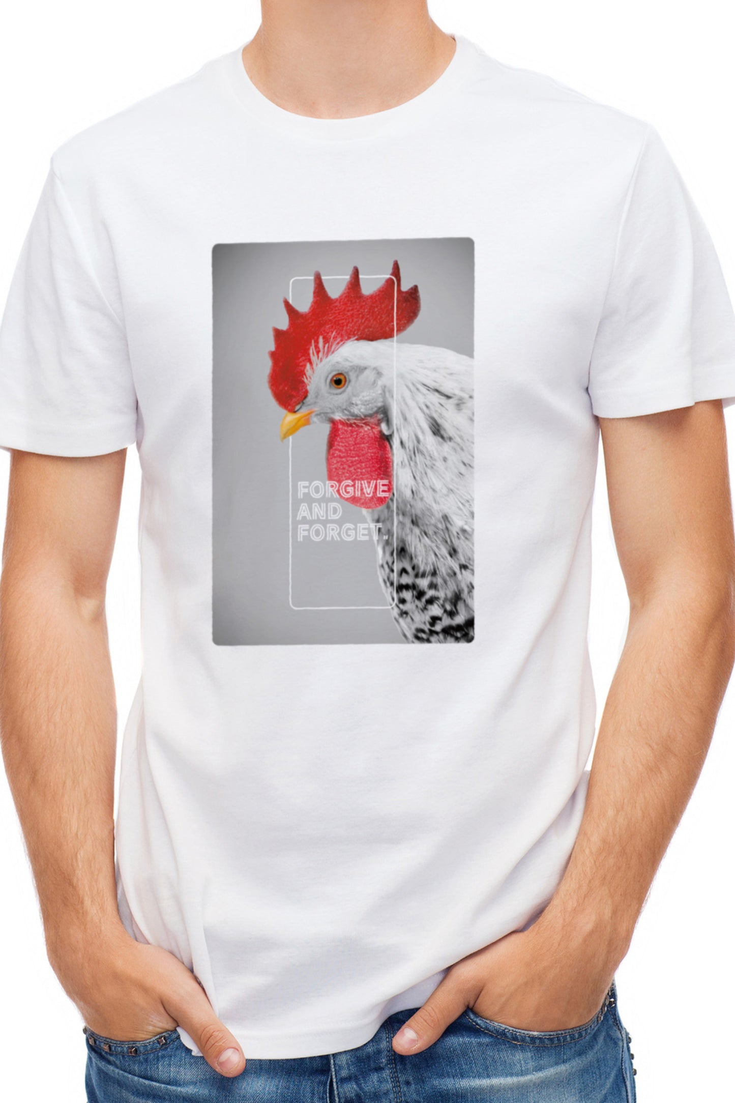 【birdsong.】"FORGIVE AND FORGET." Rooster Tee  Type-A / cotton 100%/size:XS-XXL