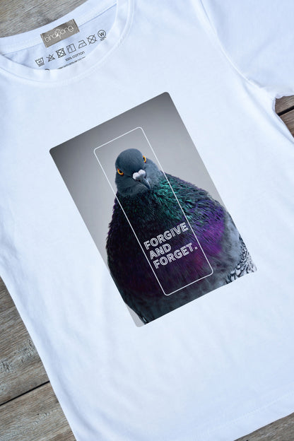 【birdsong.】"FORGIVE AND FORGET." Pigeon Tee Type-A / cotton 100%/size:XS-XXL