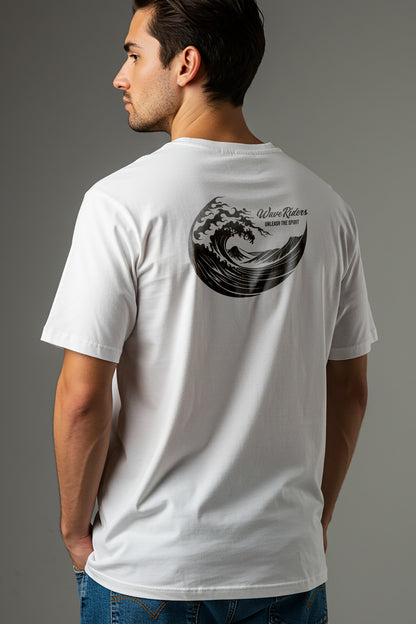 【THE GREEN】波乗りスタイルをアピール！/ウェーブ・ライダー・ロゴ・バックプリントTシャツ - Wave Rider Logo Back Print Tee/cotton 100%/size:XS-XXL