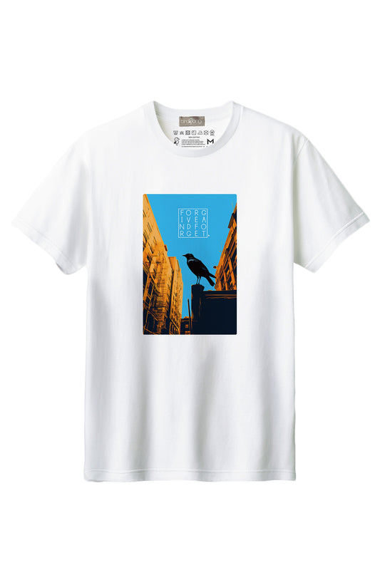 【birdsong.】"FORGIVE AND FORGET." Crow Tee Type-C / cotton 100%/size:XS-XXL