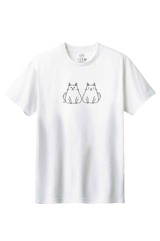 【ffff】愛され♪ぽっちゃり猫のアートTシャツ -Chubby Cats Art Tee/cotton 100%/size:S-XXL