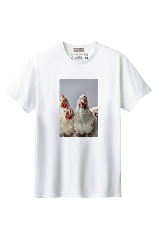 【birdsong.】"DEES, NOT WORDS." Rooster Tee Type-F / cotton 100%/size:XS-XXL