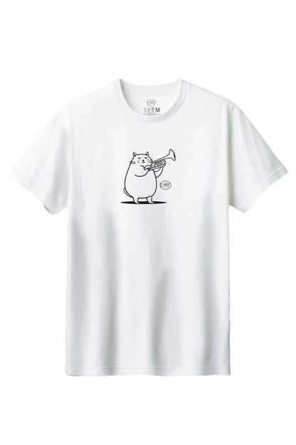 【ffff】心が和む名品！/トランペット・キャット・ハーモニーTシャツ - Trumpet Cat Harmony Tee/cotton 100%/size:XS-XXL