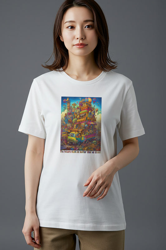 【THE GREEN】未来への一歩！/ カラフル・フューチャー・スタートTシャツ - Colorful Future Start Tee /cotton 100%/size:XS-XXL