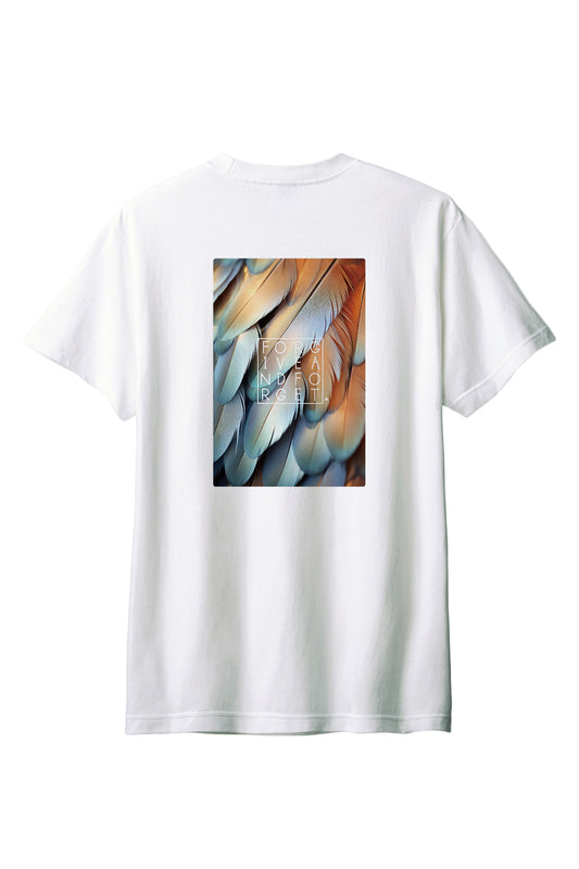 【birdsong.】"FORGIVE AND FORGET." Feather Tee Type-A  / cotton 100%/size:XS-XXL