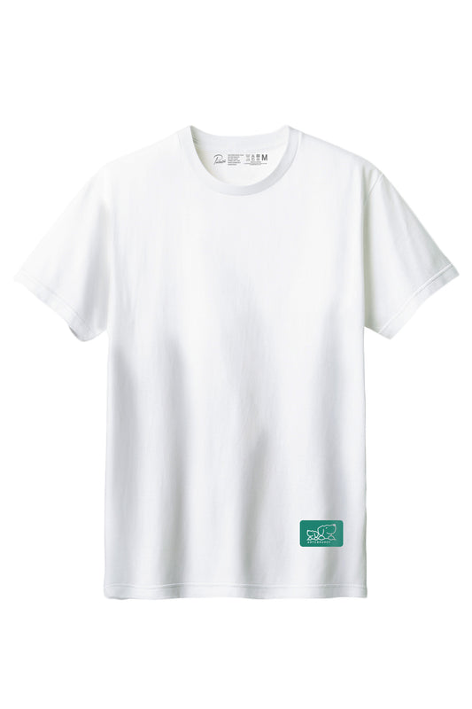 【PORCHESTRA】PowPals 男性にも着てもらいたい一枚！/四角い犬のロゴTシャツ -Square Dog Logo Tee/cotton 100%/size:XS-XXL