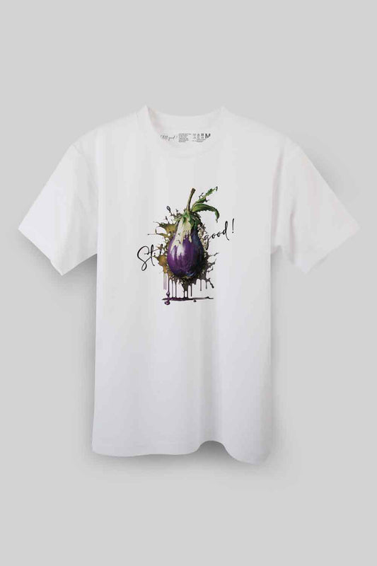 【Still good!】実りの秋！/パンパン茄子Tシャツ -Eggplant Explosion Tee/cotton 100%/size:S-XXL