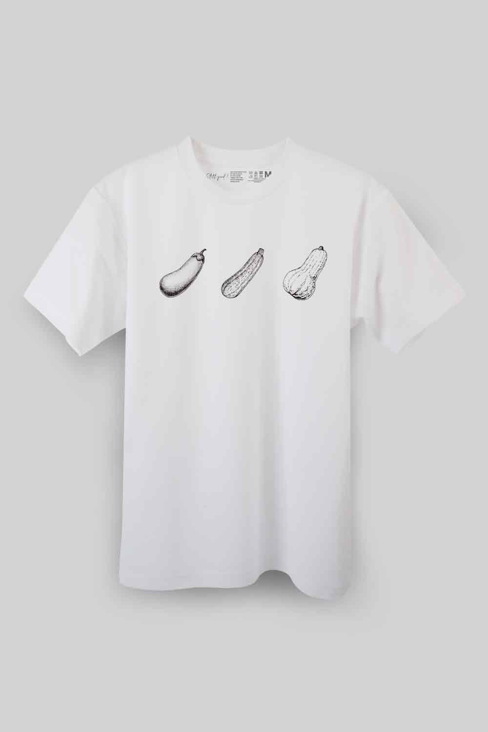 【Still good!】シンプルでオシャレ！/モノトーン野菜Tシャツ -Monotone Vegetable Tee/cotton 100%/size:S-XXL