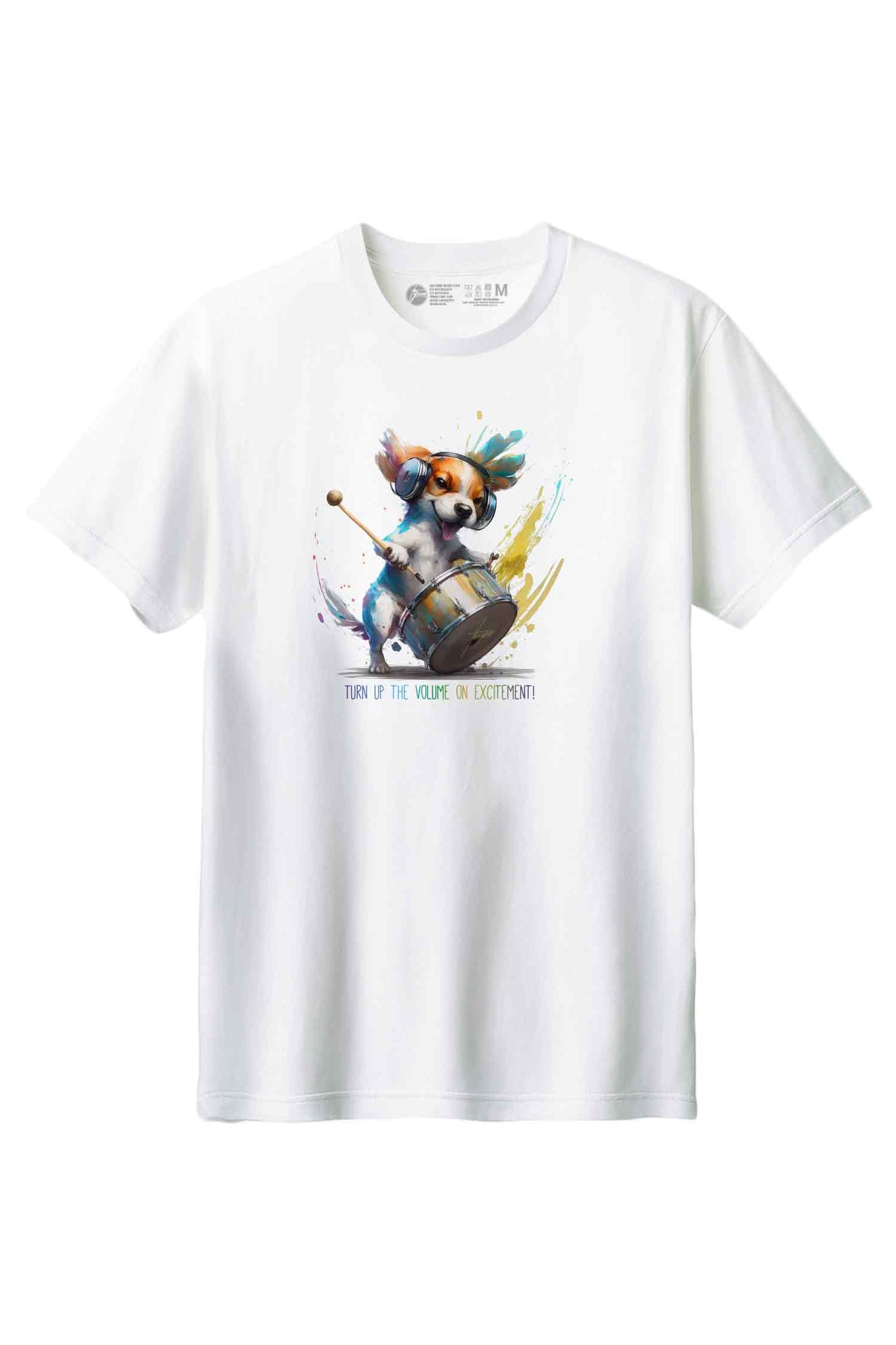 【THE GREEN】ドラム・ドッグ・パーティ - Dog Drummer Tee/100％コットン/サイズ XS-XXL