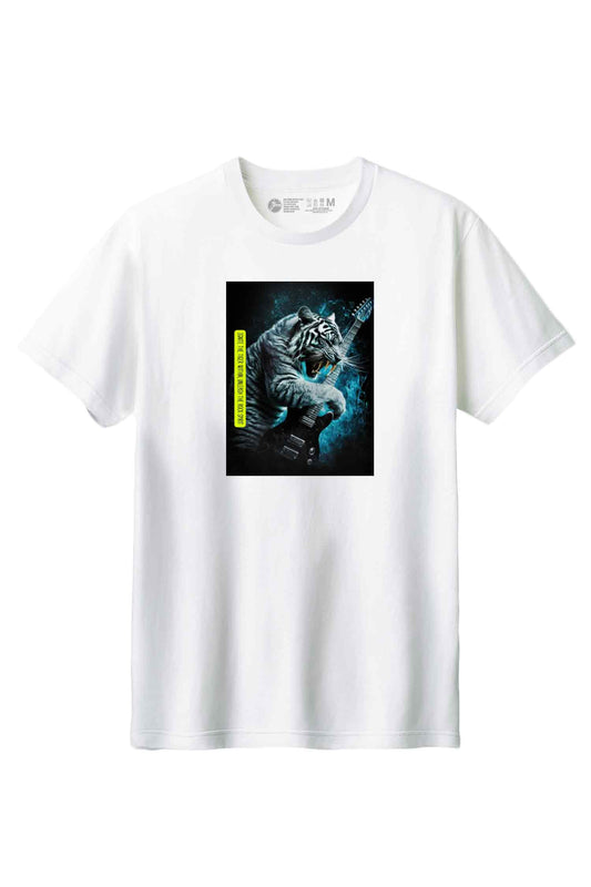 【THE GREEN】獰猛な虎のロック魂！/タイガー・エレキ・ワンハンドTシャツ - Tiger Electric One-Hand Tee/cotton 100%/size:XS-XXL