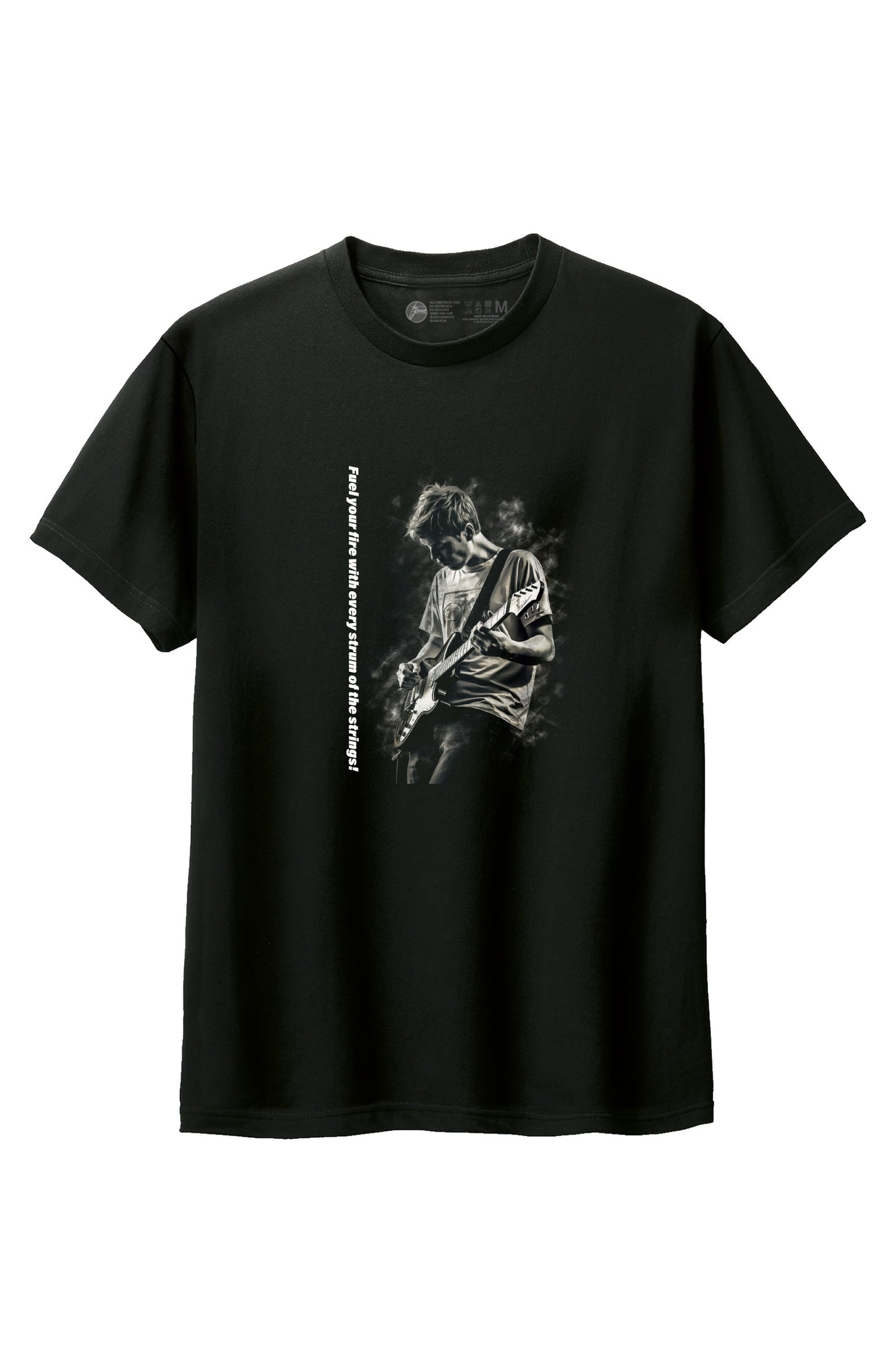 【THE GREEN】大人の魅力！/ モノクロ・ギタリストTシャツ - Monochrome Guitarist Tee /cotton 100%/size:XS-XXL