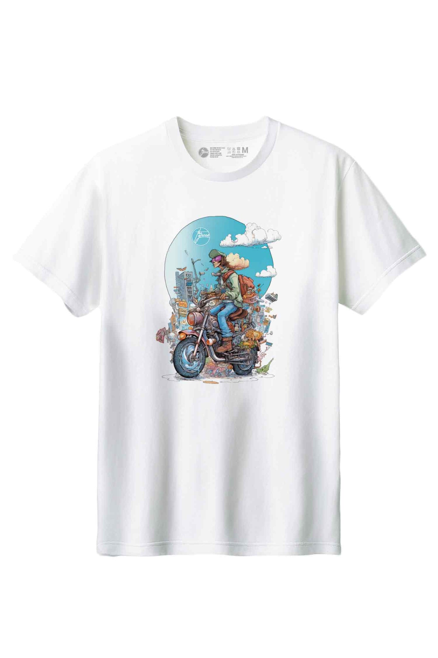 【THE GREEN】魅力あふれる一枚！/ カスタム・バイク・アドベンチャーTシャツ - Custom Bike Adventure Tee /cotton 100%/size:XS-XXL