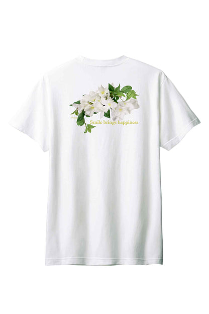 【PORCHESTRA】華やかな一枚！/プルメリアバックプリントTシャツ - Vibrant Plumeria Back Bloom Tee /cotton 100%/size:XS-XXL