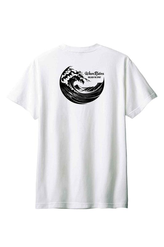 【THE GREEN】波乗りスタイルをアピール！/ウェーブ・ライダー・ロゴ・バックプリントTシャツ - Wave Rider Logo Back Print Tee/cotton 100%/size:XS-XXL