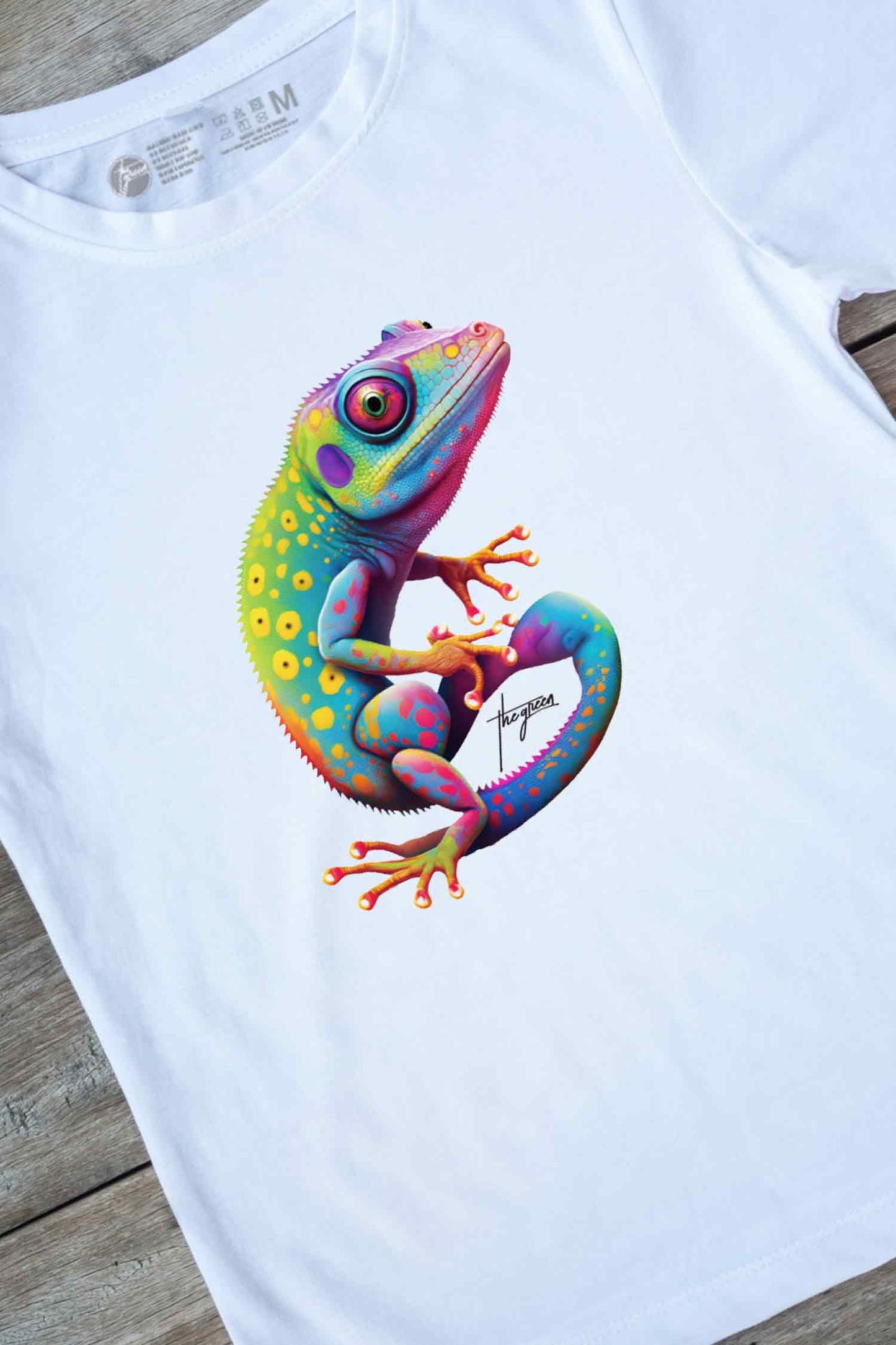 【THE GREEN】カラフルで目を引く！/ビビッド・カメレオンTシャツ -Vivid Chameleon Tee/cotton 100%/size:XS-XXL