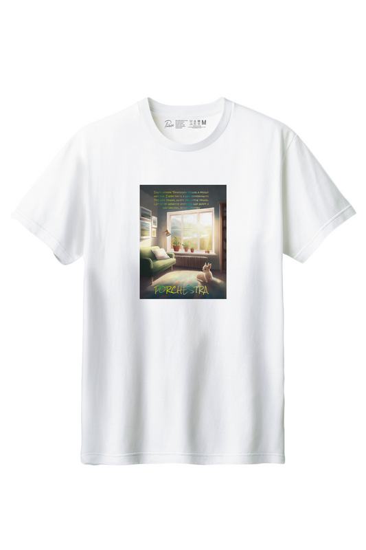 【PORCHESTRA】やわらかな光が差し込む夢の世界！/ドリーミーライトTシャツ -Dreamy Light Tee/cotton 100%/size:XS-XXL