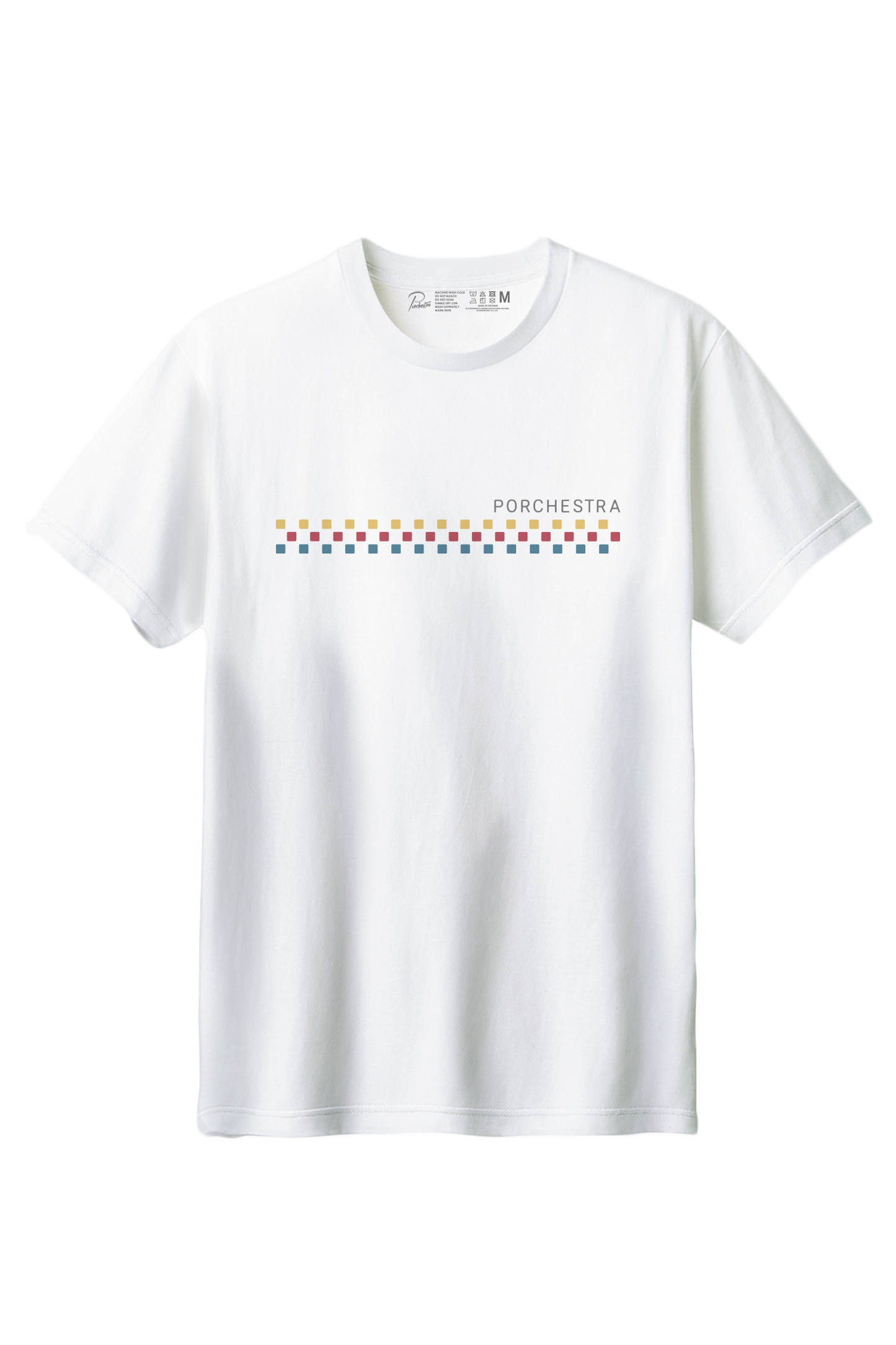 【PORCHESTRA】女子力アップのカラフルライン！/カラフルタイルTシャツ -Colorful Tile Tee/cotton 100%/size:XS-XXL