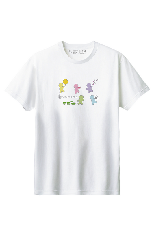 【PORCHESTRA】楽しさが伝わるキャラクターパステルTシャツ！/キャラクターハッピーTシャツ -Character Happy Tee/cotton 100%/size:XS-XXL