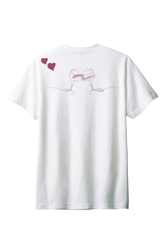 【PORCHESTRA】誰かを想う気持ちが溢れる！/ワイングラスTシャツ -Wine Glass Tee/cotton 100%/size:XS-XXL